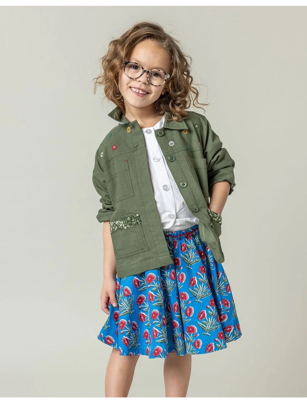 Pink Chicken Army Jacket in Four Leaf Clover, 4